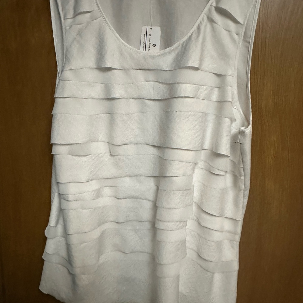 Christopher & Banks sleeveless ruffled top NWT